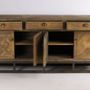 Buffets - Enfilade industrielle en métal et bois recyclé, 180 cm, 3 tiroirs, style vintage - JP2B DECORATION