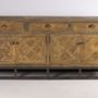 Buffets - Enfilade industrielle en métal et bois recyclé, 180 cm, 3 tiroirs, style vintage - JP2B DECORATION