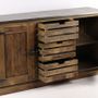 Sideboards - Industrial sideboard in recycled wood, 160 cm, 3 drawers, vintage style - JP2B DECORATION