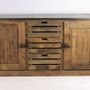 Sideboards - Industrial sideboard in recycled wood, 160 cm, 3 drawers, vintage style - JP2B DECORATION