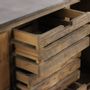 Sideboards - Industrial sideboard in recycled wood, 160 cm, 3 drawers, vintage style - JP2B DECORATION