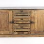 Sideboards - Industrial sideboard in recycled wood, 160 cm, 3 drawers, vintage style - JP2B DECORATION