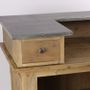 Sideboards - Industrial counter in recycled wood, 120 cm, 2 drawers and 3 shelves - JP2B DECORATION