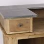 Sideboards - Industrial counter in recycled wood, 120 cm, 2 drawers and 3 shelves - JP2B DECORATION