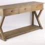 Consoles - Console en bois recyclé, 170 cm, 3 tiroirs, style industriel vintage - JP2B DECORATION