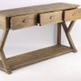 Consoles - Console en bois recyclé, 170 cm, 3 tiroirs, style industriel vintage - JP2B DECORATION