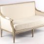 Sofas - Louis XVI-style sofa, 3 seats, elm wood and cushion seating - JP2B DECORATION