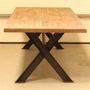 Tables Salle à Manger - Table de repas industrielle en métal et bois recyclé, 300 cm, à assembler - JP2B DECORATION