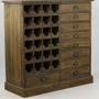 Sideboards - Vintage industrial buffet base in recycled wood, 110 cm, 9 drawers - JP2B DECORATION