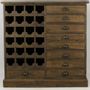 Sideboards - Vintage industrial buffet base in recycled wood, 110 cm, 9 drawers - JP2B DECORATION