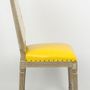 Chaises - Chaise de table Louis XVI, style vintage, 100 cm, finition jaune vieilli - JP2B DECORATION