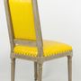 Chaises - Chaise de table Louis XVI, style vintage, 100 cm, finition jaune vieilli - JP2B DECORATION