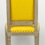 Chaises - Chaise de table Louis XVI, style vintage, 100 cm, finition jaune vieilli - JP2B DECORATION