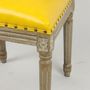 Chaises - Chaise de table Louis XVI, style vintage, 100 cm, finition jaune vieilli - JP2B DECORATION