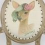 Chaises - Fauteuil bleu Biche, style vintage, assise confortable, 96 cm - JP2B DECORATION