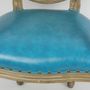 Chaises - Fauteuil bleu Biche, style vintage, assise confortable, 96 cm - JP2B DECORATION