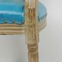 Chaises - Fauteuil bleu Biche, style vintage, assise confortable, 96 cm - JP2B DECORATION