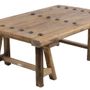 Tables basses - Table à café Tréteaux en bois recyclé, 110 cm, style industriel vintage - JP2B DECORATION