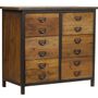 Sideboards - Dakota industrial sideboard in wood and metal, 6 drawers, 89 cm - JP2B DECORATION