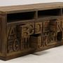 Buffets - Meuble TV ABCD en bois recyclé, 177 cm, style vintage avec rangements alphabet - JP2B DECORATION