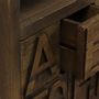 Buffets - Meuble TV ABCD en bois recyclé, 177 cm, style vintage avec rangements alphabet - JP2B DECORATION