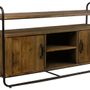 Buffets - Buffet industriel en métal et bois recyclé, 176 cm, style vintage - JP2B DECORATION