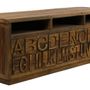 Buffets - Meuble TV ABCD en bois recyclé, 177 cm, style vintage avec rangements alphabet - JP2B DECORATION