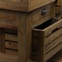 Buffets - Îlot central Gary en bois recyclé, 183 cm, 16 tiroirs, style industriel - JP2B DECORATION