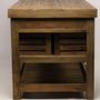 Buffets - Îlot central Gary en bois recyclé, 183 cm, 16 tiroirs, style industriel - JP2B DECORATION
