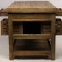 Buffets - Îlot central Gary en bois recyclé, 183 cm, 16 tiroirs, style industriel - JP2B DECORATION