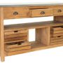 Buffets - Îlot de rangement Balthazar en bois recyclé, 140 cm, 7 tiroirs et 2 étagères - JP2B DECORATION