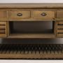 Buffets - Îlot de cuisine Emerson en bois recyclé, 160 cm, 12 tiroirs, style vintage - JP2B DECORATION