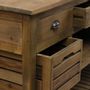 Buffets - Îlot de cuisine Emerson en bois recyclé, 160 cm, 12 tiroirs, style vintage - JP2B DECORATION