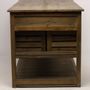 Buffets - Îlot de cuisine Emerson en bois recyclé, 160 cm, 12 tiroirs, style vintage - JP2B DECORATION