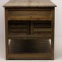 Buffets - Îlot de cuisine Emerson en bois recyclé, 160 cm, 12 tiroirs, style vintage - JP2B DECORATION