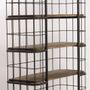 Shelves - Industrial cage shelf, black metal, elegant finish - JP2B DECORATION