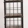 Shelves - Industrial cage shelf, black metal, elegant finish - JP2B DECORATION