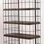 Shelves - Industrial cage shelf, black metal, elegant finish - JP2B DECORATION