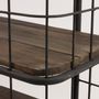 Shelves - Industrial cage shelf, black metal, elegant finish - JP2B DECORATION