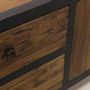 Sideboards - Sherman TV stand recycled wood and metal, industrial design 180 cm - JP2B DECORATION
