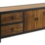 Sideboards - Sherman TV stand recycled wood and metal, industrial design 180 cm - JP2B DECORATION