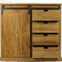 Buffets - Meuble d'appui Oakland bois recyclé, porte coulissante et tiroirs - JP2B DECORATION