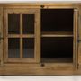 Sideboards - Cleveland sideboard wood and glass, rustic design 200 cm - JP2B DECORATION