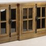 Sideboards - Cleveland sideboard wood and glass, rustic design 200 cm - JP2B DECORATION