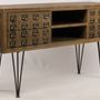 Buffets - Enfilade Milwaukee fer et bois, porte coulissante et tiroirs - JP2B DECORATION