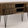 Buffets - Enfilade Milwaukee fer et bois, porte coulissante et tiroirs - JP2B DECORATION