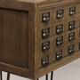 Buffets - Enfilade Milwaukee fer et bois, porte coulissante et tiroirs - JP2B DECORATION