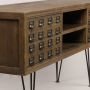 Buffets - Enfilade Milwaukee fer et bois, porte coulissante et tiroirs - JP2B DECORATION