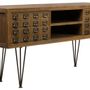 Buffets - Enfilade Milwaukee fer et bois, porte coulissante et tiroirs - JP2B DECORATION