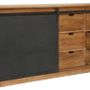 Buffets - Enfilade Atelier bois et fer, porte coulissante et tiroirs - JP2B DECORATION